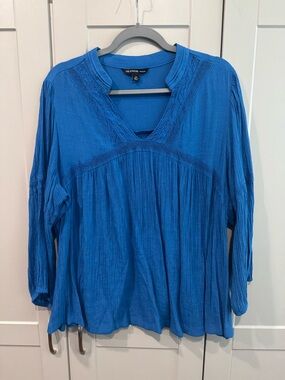 Zac & Rachel cobalt blue V-neck peasant tunic